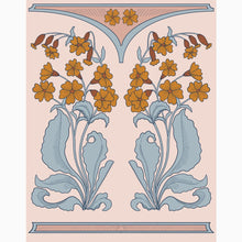 Load image into Gallery viewer, Vintage Botanical Floral Illustration Inspired by Art Nouveau Design Art Print