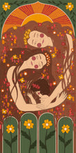 Load image into Gallery viewer, Vintage-style motherhood giclée art print featuring three generations of women—celebrating connection, family, and feminine strength.