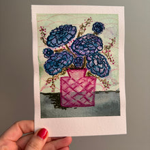 Load image into Gallery viewer, "Dahlia Days" Spring Flower Mini Original Mixed Media Painting