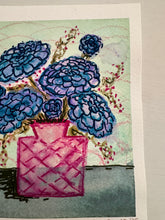 Load image into Gallery viewer, "Dahlia Days" Spring Flower Mini Original Mixed Media Painting
