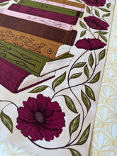 Load image into Gallery viewer, Charming book lover print from the ‘Between Pages & Petals’ collection—vintage-style illustration of a floral TBR (To Be Read) book stack.