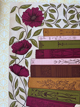 Load image into Gallery viewer, Charming book lover print from the ‘Between Pages & Petals’ collection—vintage-style illustration of a floral TBR (To Be Read) book stack.