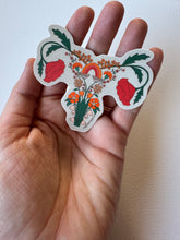 Load image into Gallery viewer, Rainbow-hued vinyl sticker set showcasing a uterus in floral anatomy style—honoring rainbow babies, healing, and feminine strength.