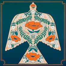 Load image into Gallery viewer, Hope Collection: Upward Flying Bird w/ Orange Poppies + Lilies Art Print