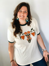 Load image into Gallery viewer, NEW 2025 Uterus Anatomy Screen Printed Ivory with Maroon Ringer Tee