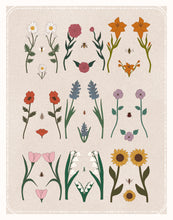 Load image into Gallery viewer, Floral torso chart blending wildflowers and feminine anatomy—vintage-inspired giclée print celebrating body diversity and nature’s beauty