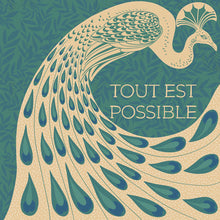 Load image into Gallery viewer, Art Nouveau Peacock Vintage Inspired Teal Art Print