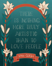 Load image into Gallery viewer, Special Release Art Nouveau Van Gogh Quote Teal Ombré Art Print Poster