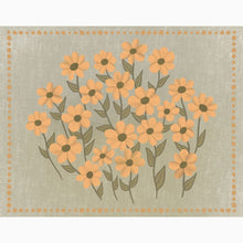 Load image into Gallery viewer, Vintage Inspired Warm Yellows & Green Flower Art Print