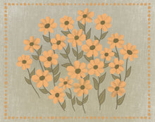 Load image into Gallery viewer, Vintage Inspired Warm Yellows & Green Flower Art Print