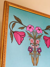 Load image into Gallery viewer, Blue Jewel Tone Wildflower Uterus Body Anatomy Giclée Art Print