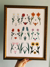 Load image into Gallery viewer, Floral torso chart blending wildflowers and feminine anatomy—vintage-inspired giclée print celebrating body diversity and nature’s beauty