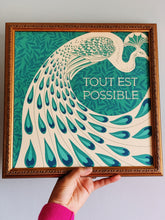 Load image into Gallery viewer, Art Nouveau Peacock Vintage Inspired Teal Art Print