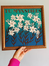 Load image into Gallery viewer, Art Nouveau Lily Floral Vintage Inspired Teal Art Print