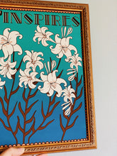 Load image into Gallery viewer, Art Nouveau Lily Floral Vintage Inspired Teal Art Print