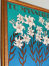 Load image into Gallery viewer, Art Nouveau Lily Floral Vintage Inspired Teal Art Print