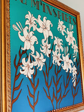 Load image into Gallery viewer, Art Nouveau Lily Floral Vintage Inspired Teal Art Print