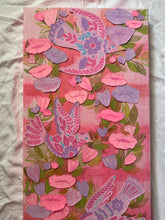 Load image into Gallery viewer, Spring Folk Inspired Birds with Pink Flowers Original Mixed Media Painting