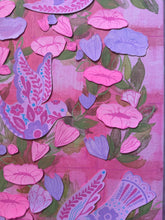 Load image into Gallery viewer, Spring Folk Inspired Birds with Pink Flowers Original Mixed Media Painting