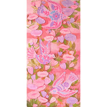 Load image into Gallery viewer, Spring Folk Inspired Birds with Pink Flowers Original Mixed Media Painting