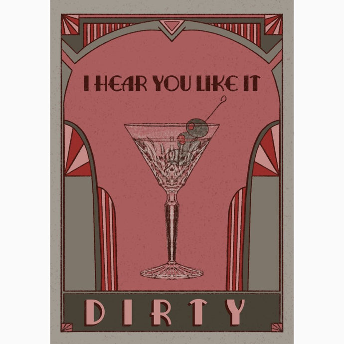 Dirty Martini Art Deco Style Greeting Card