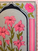 Load image into Gallery viewer, Spring Pink Lily Garden Lovers Original Mixed Media Painting
