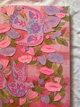 Load image into Gallery viewer, Spring Folk Inspired Birds with Pink Flowers Original Mixed Media Painting