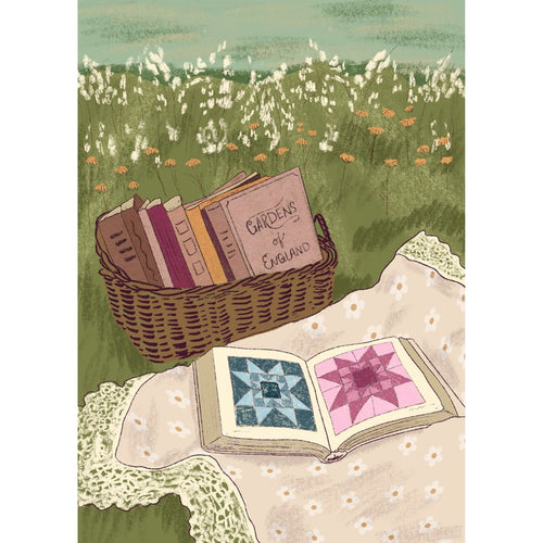 Book Lover Reading in the Garden Mini Giclée Art Print