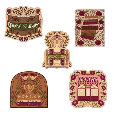 Between Pages & Petals Collection: Nostalgic Vintage Style Vinyl Matte Sticker Set