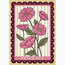 Load image into Gallery viewer, Floral Poppy Stamp Design Thank You Greeting Card