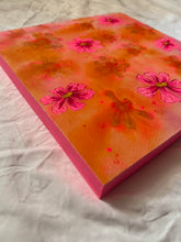Load image into Gallery viewer, 2 Pink Pressed Cosmos Flower Original Mixed Media Painting