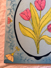 Load image into Gallery viewer, Spring Pink Tulip Garden Lovers Original Mixed Media Painting