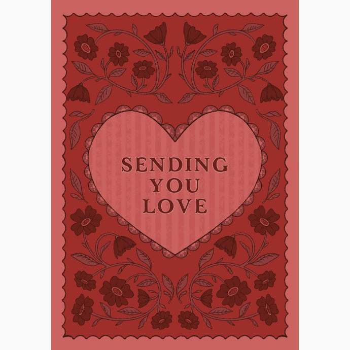 Sending You Love Stamp Style Greeting Card