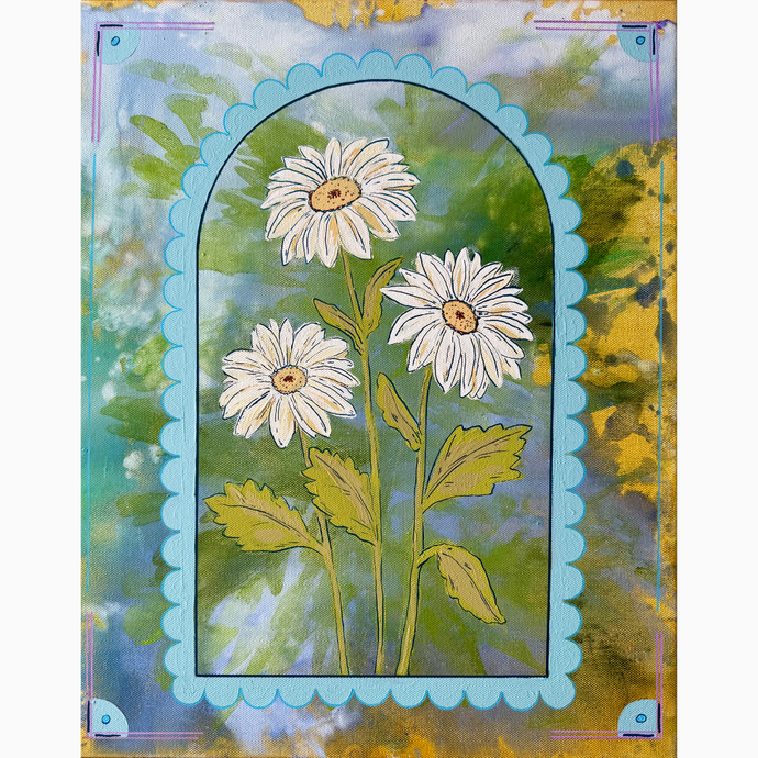 Mother Daughter Ensemble Series Original Mixed Media Painting 18