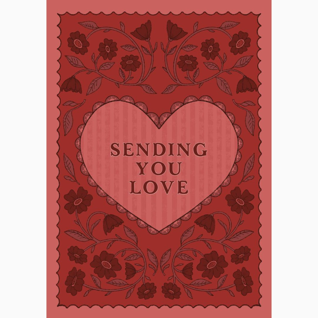 Sending You Love Stamp Style Greeting Card