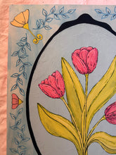 Load image into Gallery viewer, Spring Pink Tulip Garden Lovers Original Mixed Media Painting