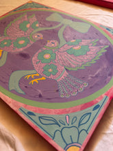 Load image into Gallery viewer, Spring Folk Inspired Love Birds with Colorful Flowers Original Mixed Media Painting