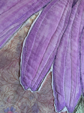 Load image into Gallery viewer, Quilted Sewn Style Purple Coneflower Original Mixed Media Painting