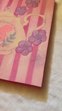 Load image into Gallery viewer, Vibrant Pink Teapot with Squirrel Afternoon Tea Original Mixed Media Painting
