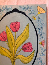 Load image into Gallery viewer, Spring Pink Tulip Garden Lovers Original Mixed Media Painting