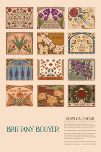 "Be A Good Human" Art Nouveau Style Floral 2025 Wall Calendar