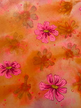 Load image into Gallery viewer, 2 Pink Pressed Cosmos Flower Original Mixed Media Painting