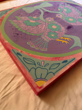 Load image into Gallery viewer, Spring Folk Inspired Love Birds with Colorful Flowers Original Mixed Media Painting