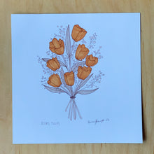 Load image into Gallery viewer, Original Floral Ink Illustration: Rita&#39;s Tulips