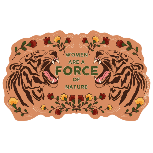 Women Empowerment Feminist Tiger Vinyl Matte Sticker