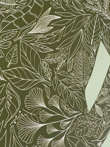 Vintage-inspired pregnancy silhouette art print with botanical accents—perfect for announcing a new baby in an artful, gentle way