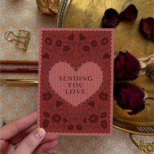 Sending You Love Stamp Style Greeting Card