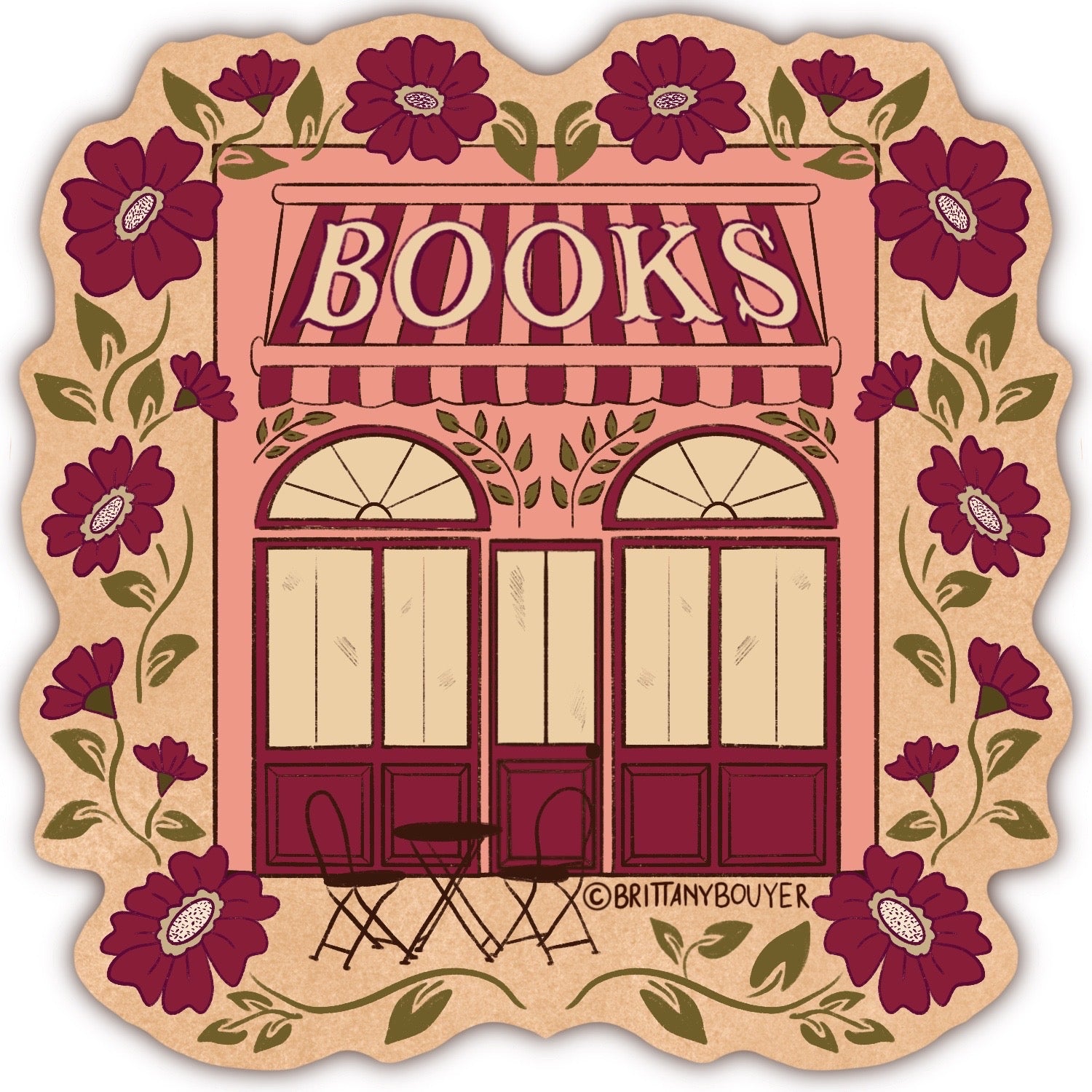Local Bookshop Nostalgic Vintage Style Vinyl Matte Sticker