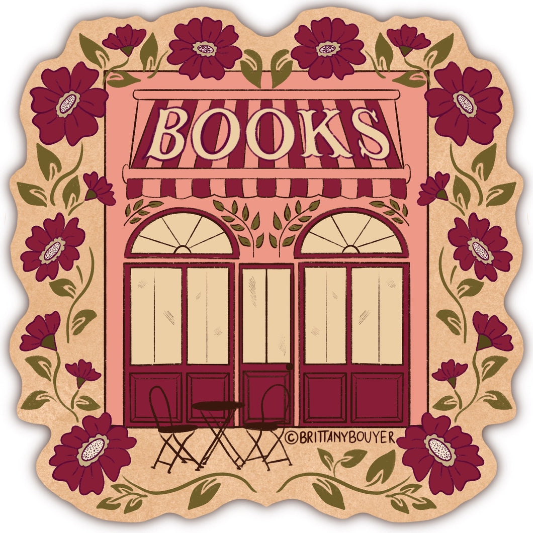 Local Bookshop Nostalgic Vintage Style Vinyl Matte Sticker