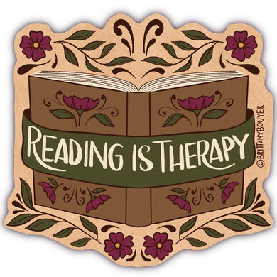 Reading Is Therapy Nostalgic Vintage Style Vinyl Matte Sticker